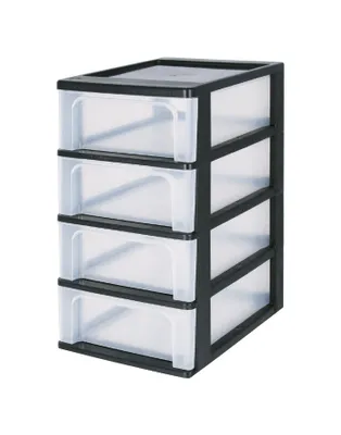 Obrázek produktu pro IRIS Ohyama úložný box 4x 7,0 l průhledný, černý 26,0 x 35,5 x 49,0 cm