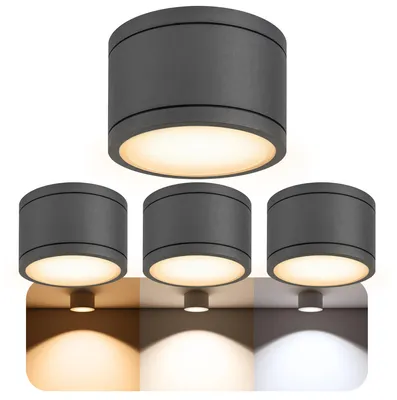 Produktbild von SSC-LUXon 4er Set CELI-WX Aufbaustrahler dimmbar 230V für Bad & Außen IP44 - anthrazit GX53 LED 6W Lichtfarbe warm / neutral / kalt
