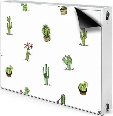 Produktbild von Magnet Heizkörper Heizkörper-Abdeckung Heizkörperabdeckung 90x60 cm  - Kakteen