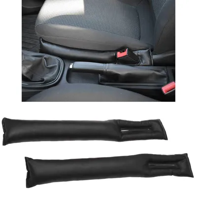 Produktbild von 2x Autositz Lückenfüller Kunstleder Schwarz Polster Sitz Mittelkonsole Auto PKW