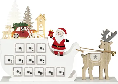Produktbild von Adventskalender Weihnachtsmann auf Rentierschlitten HGD