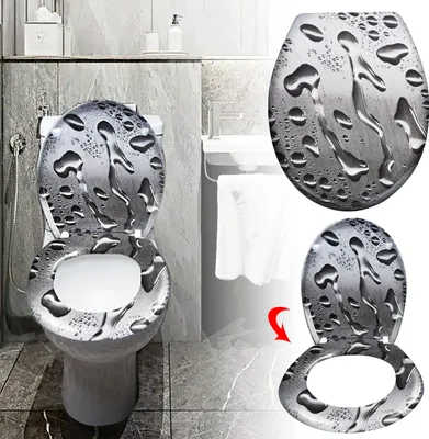 Produktbild von NAIZY Toilettensitz WC-Sitz mit Absenkautomatik, Soft-Close, Antibakteriell Funktion Klobrille #Wassertropfen