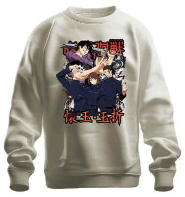 Produktbild von Jujutsu Kaisen Anime Manga Fluchmagie Sukuna Gojo Yuji Sweatshirt Pullover, Natur, M