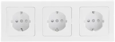 Produktbild von ChiliTec 22929 DELPHI Set 3 Steckdosen + 2-fach Rahmen 250V/ 16A, Steckanschluss, weiß