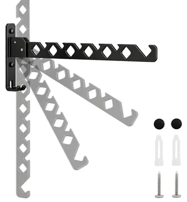 Klappbarer Wandhaken 180° drehbar, 34 cm, Aluminium