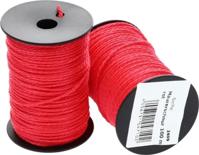 Produktbild von Maurerschnur rot Richtschnur 100m 2mm reißfeste Schnur Spannschnur Pflasterschnur Bauschnur Mauerschnur Verlegeschnur Lotschnur