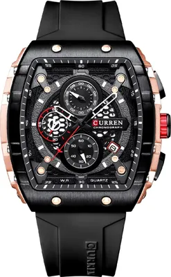 Zdjęcie produktu dla Zegarek CURREN Robust - Męski Czarny Sportowy Chronograf KP35241
