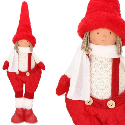 Imagen del producto de Muñeca navideña - Adorno navideño - Gnomo rojo - 52 cm