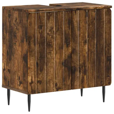 Immagine prodotto di vidaXL Mobiletti per lavabo ZWOLLE, effetto legno rovere fumé, 59,5 x 31,5 x 59 cm