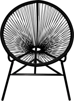 Produktbild von vidaXL Garten-Mondstuhl Poly Rattan Schwarz