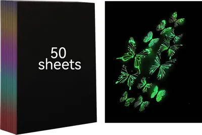 Produktbild von 50 Blatt A4 Leuchtendes Kratzpapier Fluoreszierendes Kratzpapier – Kunstpapier für Kratzbilder und Bastelprojekte