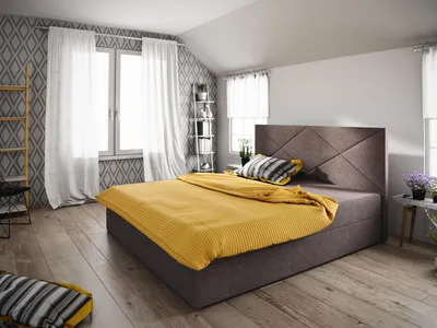 Obrázek produktu pro Manželská postel 160x200 s úložným prostorem STIG 4 - hnědá