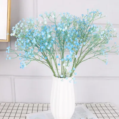 Zdjęcie produktu dla Babys Breath Sztuczny Kwiat 3 Gałęzie Plastikowa Sztuczna Gypsophila do Dekoracji Ślubnych Niebieski