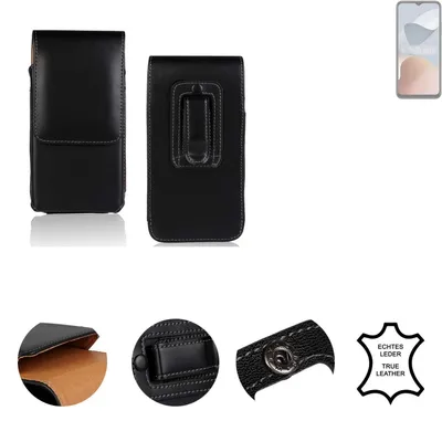 Produktbild von K-S-Trade Holster Gürteltasche Handy Hülle Schutzhülle kompatibel mit ZTE Blade A54 Handyhülle Leder schwarz, 1x