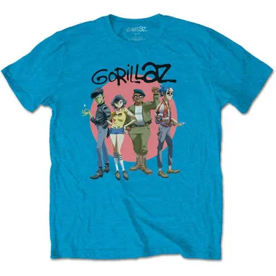 Obrázek produktu pro Gorillaz Group Circle Rise Sapphire Blue M Tričko