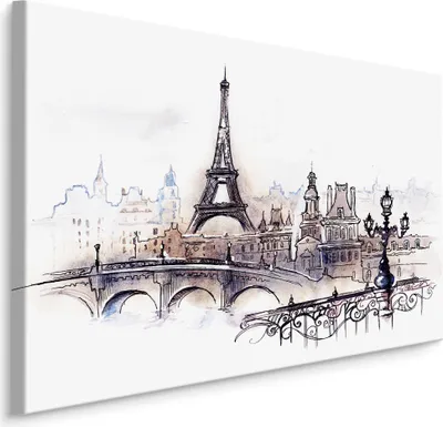 Produktbild von Fabelhafte Canvas LEINWAND BILDER 90x60 cm XXL Kunstdruck Stadt Paris Eiffelturm