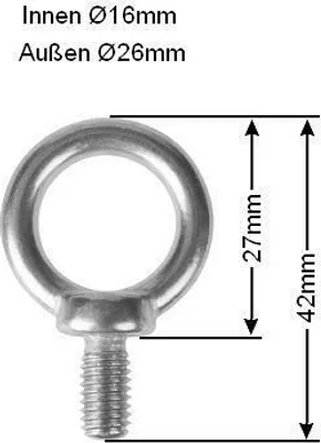 Produktbild von Edelstahl Ringbolzen V4A Augenbolzen Ringschraube Schraube Öse M6 M8 M10 M12 M16 M6