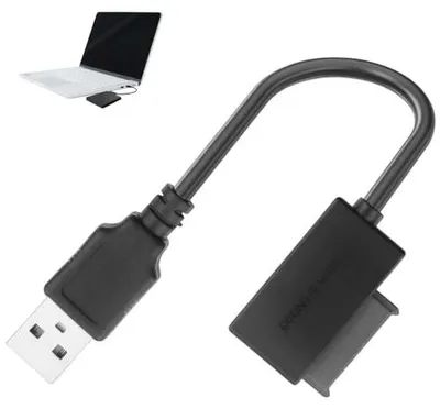 Produktbild von SATA-Kabel, USB auf SATA 7+6 13-poliger Adapter für CD/DVD-ROM Laufwerk, Laptop, SSD und HDD, Plug & Play, keine externe Stromversorgung erforderlich, SATAS to USB