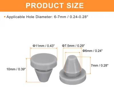 Produktbild von 50 Stš¹ck Silikonstopfen, runde Gummistopfen zum Einrasten in 6-7 mm L?cher, wasserdichte Lochstopfen fš¹r Metallrohre, M?bel-Endkappen, grau