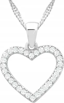 Immagine prodotto di Collana con cuore in argento, ciondolo a forma di cuore, amore, argento 925