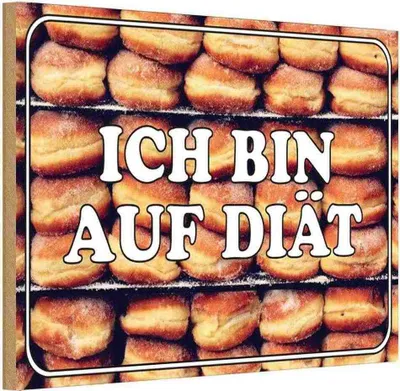 Produktbild von vianmo Holzschild 12x18 cm ich bin auf Diät Dekoration