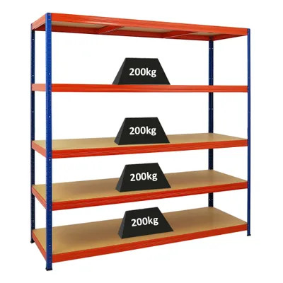 Produktbild von Schwerlastregal Giant Elephant | HxBxT 180x180x60cm | Fachlast 200kg | Blau-Orange