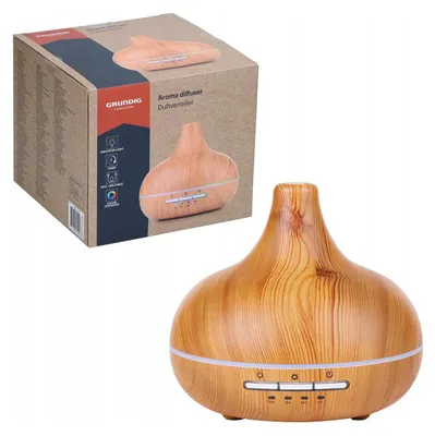 Produktbild von Grundig Aroma Diffuser Luftbefeuchter 300ml Elektrischer Duftöl Diffuser Mit LED-Licht und Timer - Diffusor Für Ätherische Öle - Ohne Kabel - Bamboo