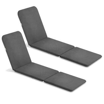 Produktbild von 2x Kissen für den Liegestuhl Jaipur Farbe Dunkelgrau Stoff S-500 Größe 190 x 60 cm zwei Befestigungssysteme wasserabweisend