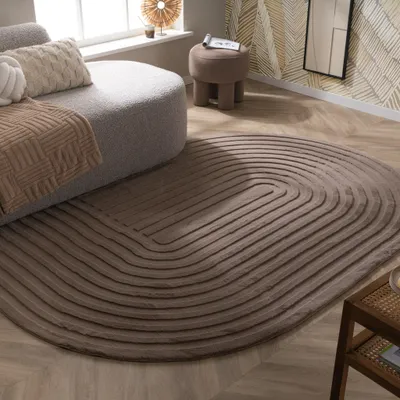 Produktbild von Volero - Teppich Organisch - Flowy Arch Taupe - 200x290 cm - Wohnzimmer, Schlafzimmer - Modern, Skandinavisch, Japandi