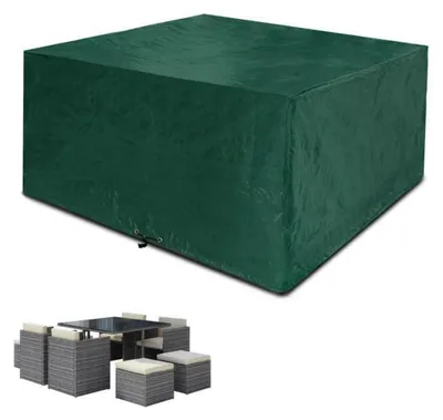 Immagine prodotto di Copertura protettiva per mobili da giardino, impermeabile, antivento, con protezione UV, colore verde, dimensioni 135x135x71 cm