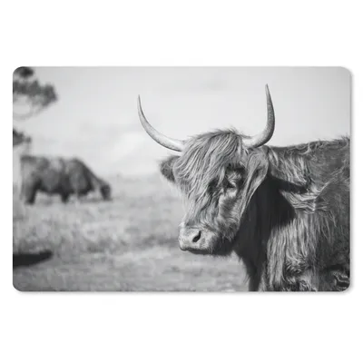 Produktbild von MuchoWow® Mauspad Mousepad Schottischer Highlander - Tiere - Schwarz - Weiß 27x18 cm - Mousepads - Maus Mat - Pad - Mausunterlage - Büroartikel - Desk Matten