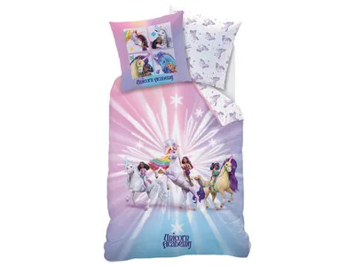 Produktbild von Unicorn Academy Sternen-Bettbezug – 140 x 200 + 63 x 63 cm – Baumwolle