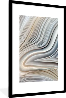Produktbild von MuchoWow® Gerahmtes Poster Marmoroptik - Stein - Linien - Luxus - Marmor 60x90 cm - Poster mit Schwarzem Bilderrahmen Wandposter Rahmen Foto Bilder - Dekoration - Wandposter Wohnzimmer - Hochwertig