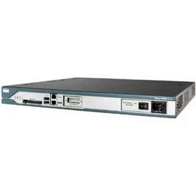 Produktbild von Cisco 2811, 10,100 Mbit/Sek, 10/100Base-T(X), Ethernet (RJ-45), IOS, 128-bit AES, 192-bit AES, 256-bit AES, 3DES, DES, 1U