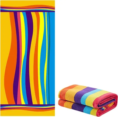 Obrázok produktu pre Plážový uterák z mikrovlákna, 100x180 cm, jemný, šetrný k pokožke, s UV ochranou, vhodný na pláž a dovolenku