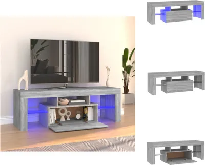 Zdjęcie produktu dla vidaXL Szafka pod TV z oświetleniem LED Szara Sonoma 120x35x40 cm - Meble TV