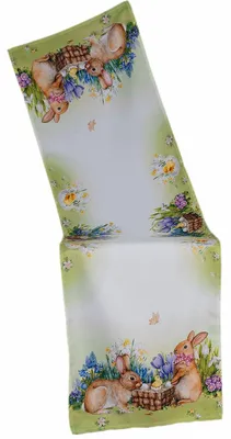 Produktbild von Tischdecke Tischläufer Druck Osterhase Osternest Ostern 40 x 140 cm