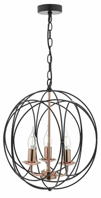 Zdjęcie produktu dla Wisząca lampa druciana PHOENIX PHO0322 czarny miedziany