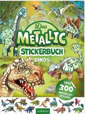 Immagine prodotto di Das Metallic-Stickerbuch – Dinos: Über 300 Metallic-Sticker | Stickerheft mit glänzenden Folienstickern für Kinder ab 4
