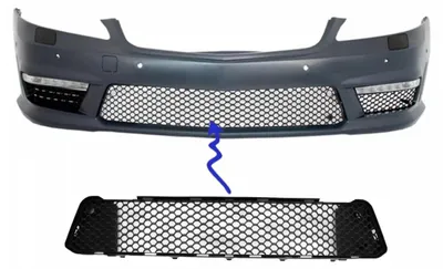 Obrázek produktu pro Přední nárazník s mřížkou ve spodní části, styl S63 S65, pro Mercedes S W221, rok výroby 2005-2013.