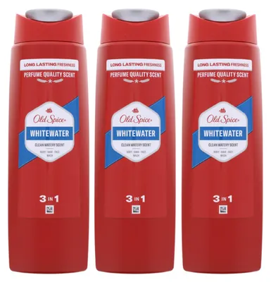 Produktbild von 3x Old Spice Whitewater 3in1 Shampoo für Haar, Gesicht & Körper für langanhaltende Frische je 250ml