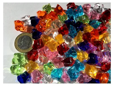 Produktbild von 100 Stück 15mm Bunte Glitzernde Deko-Eisdiamanten und Strasssteine
