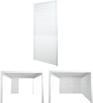 Obrázok produktu pre Hliníková lamelová stena pre pergolu HWC-N94 3x3m, lamelový modul bočnej steny, 213x94cm ~ biela