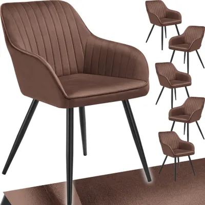 Produktbild von tectake® Esszimmerstuhl Marilyn gepolstert, in Samtoptik, gesteppt 58 x 62 x 82 cm