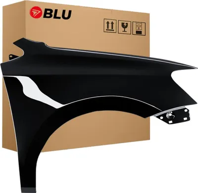 Image de BLU Aile Compatible avec VW Volkswagen Polo 6R1 LC9X Droite Schwarz TiefSchwarz | 2009-2017 | Avant | Peint| Prêt à Monter | Galvanisé