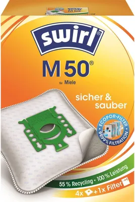 Produktbild von Swirl M 50, Orange, Weiß, Miele, Miele S241i - S256i, S290 - S299, S300i - S399i, S500 - S599, S700 - S799; Miele Cat & Dog;..., 4 Stück(e), 1 Stück(e)