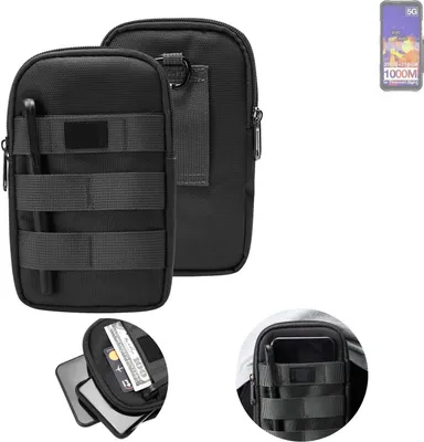 Produktbild von K-S-Trade Holster Gürtel Tasche kompatibel mit Doogee V20 Pro Ultra Handy Tasche Schutz Hülle dunkel-grau viele Fächer, 1x