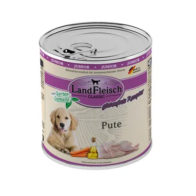 Produktbild von Landfleisch Dog Classic Junior Pute mit Gartengemüse - 800g