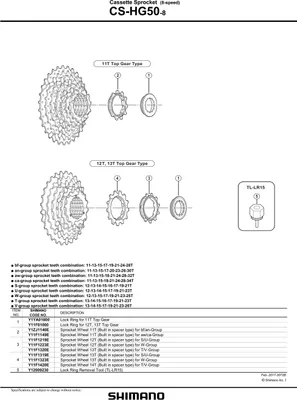 Produktbild von Shimano Ritzel für CS-HG50-8 11 Zähne 11-32 integrierter Distanzring
