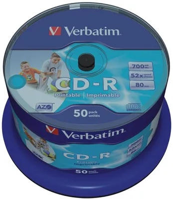 Produktbild von CD-Rohlinge 700MB/80min bedruckbar auf Spindel VE=4x50 Stück